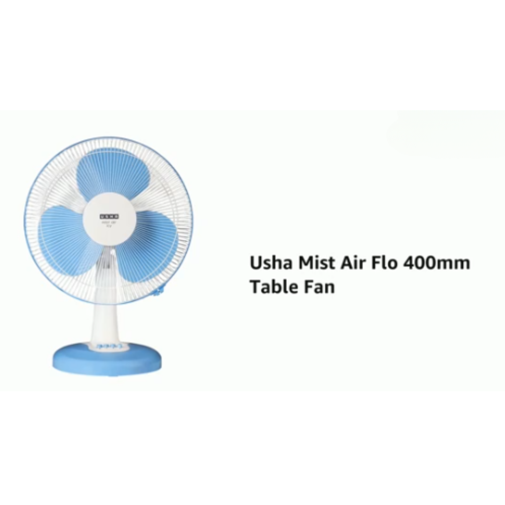 USHA MIST AIR FLO 400MM TABLE FAN (LIGHT BLUE)