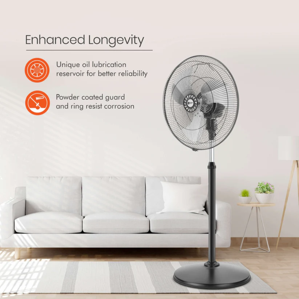 TORNADO-II 450MM PEDESTAL FAN BLACK