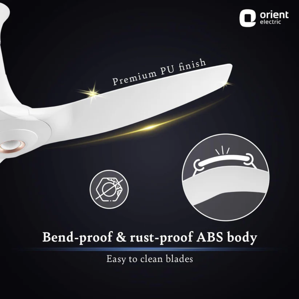 AEROQUIET PREMIUM SILENT CEILING FAN 1230MM DAYTONE WHITE ROSE GOLD