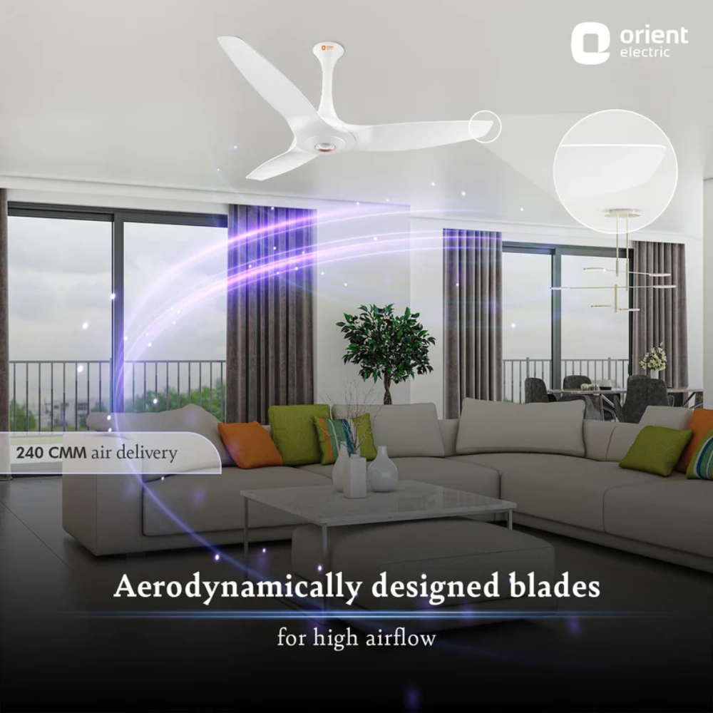 AEROQUIET PREMIUM SILENT CEILING FAN 1230MM DAYTONE WHITE ROSE GOLD