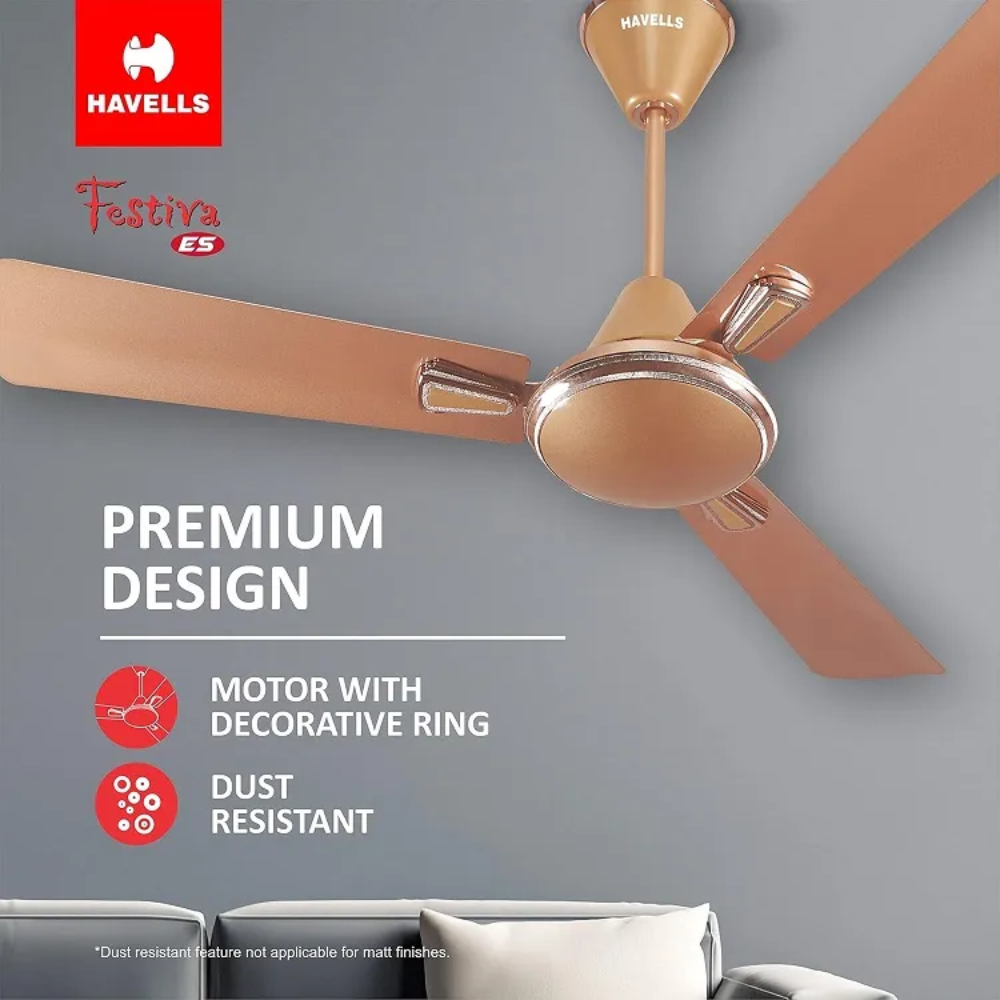 Festiva ES Decorative Ceiling Fan - Pearl Copper Gold