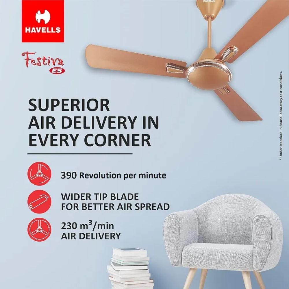 Festiva ES Decorative Ceiling Fan - Pearl Copper Gold