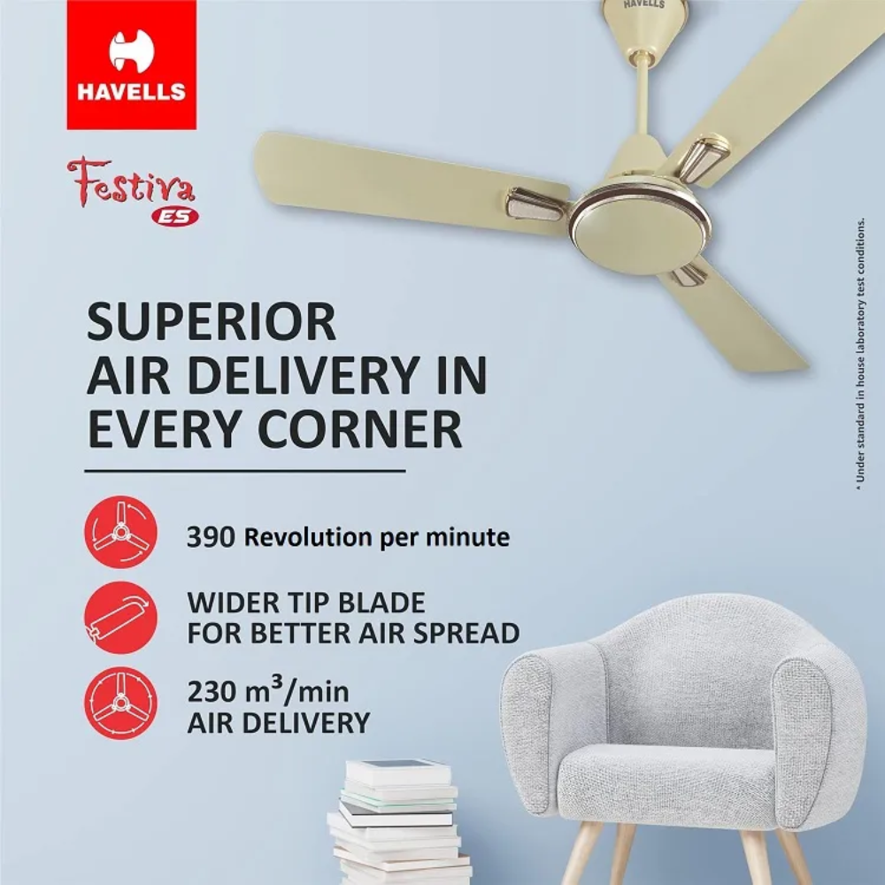 Festiva ES Decorative Ceiling Fan - Pearl Ivory Gold