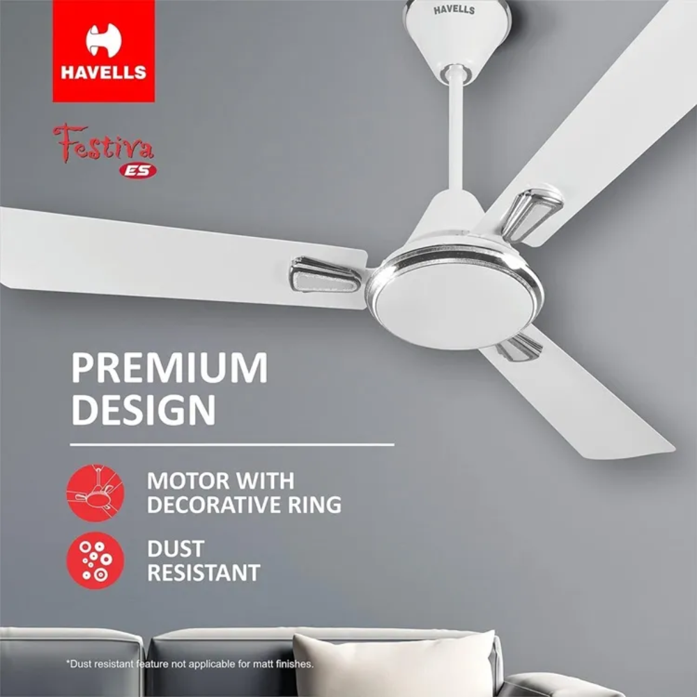 Festiva ES Decorative Ceiling Fan - Pearl White Silver