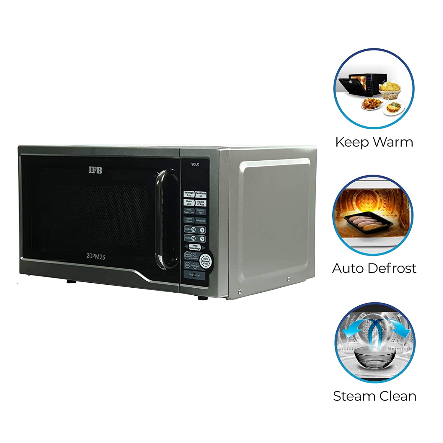 IFB 20PM2S 20L Solo Microwave Oven (Silver)