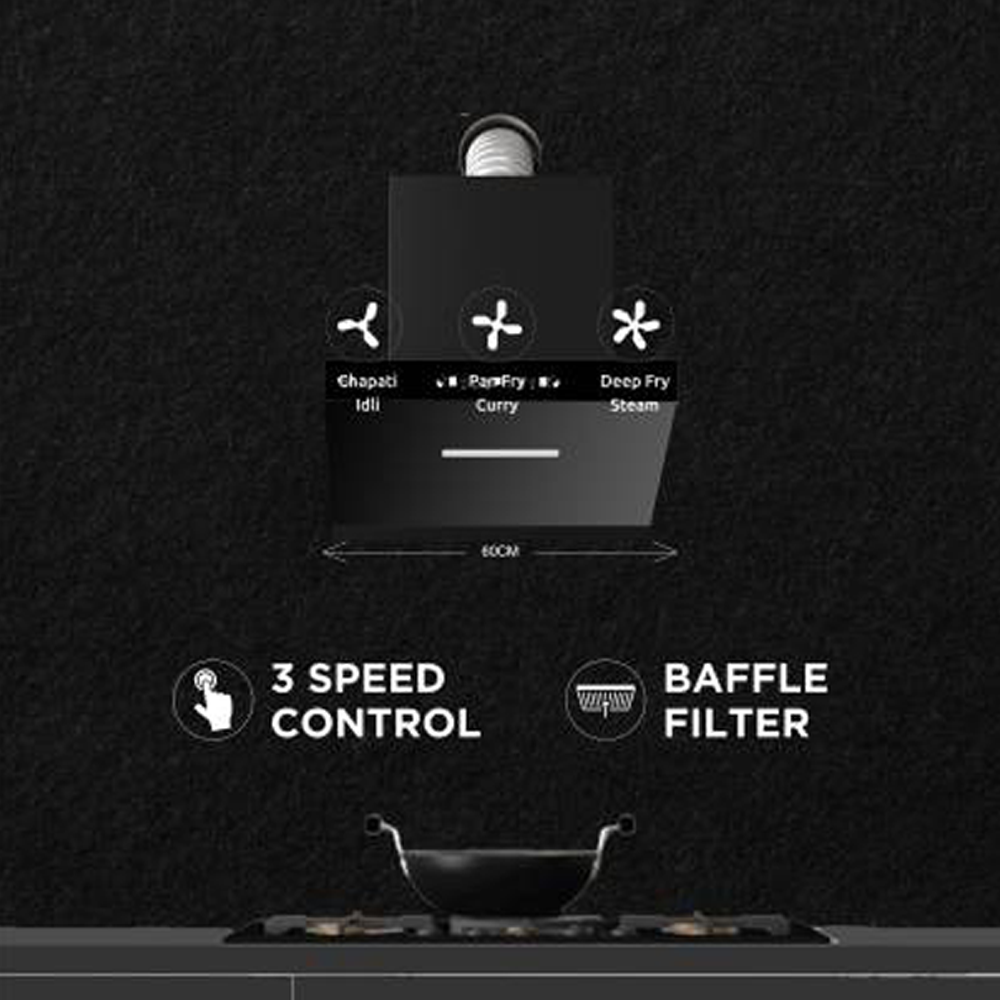 PREETHI CHIMNEY KH-212 (V TYPE) ALUMINIUM DUCT 90CM