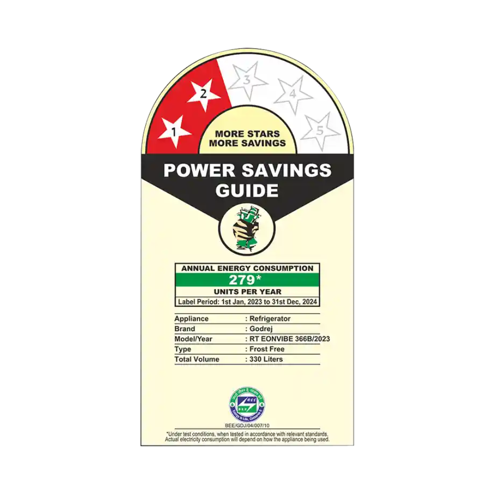 Eon Vibe Convertible - Double Door Frost Free 308 Litre Matt Black